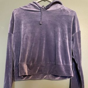 Purple cropped hoodie